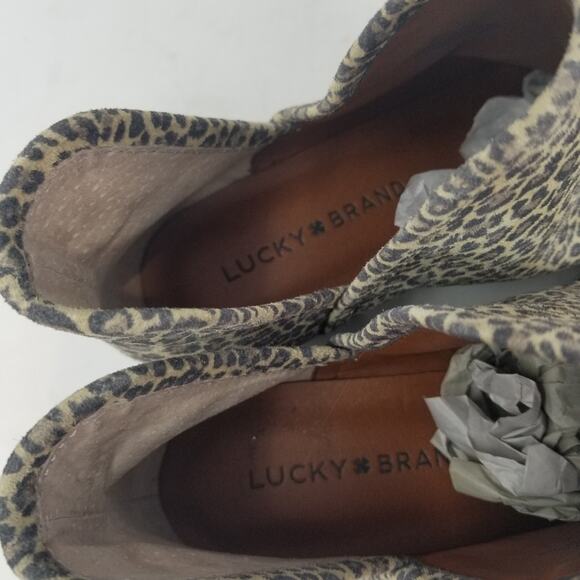 Lucky Brand Basel Animal Print Leather Booties Comfortable Round toe Womens Sz 6 - Picture 6 of 13
